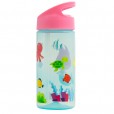 Garrafa Infantil Com Canudo Retrátil Aventuras  Verde Sereia Buba 400Ml