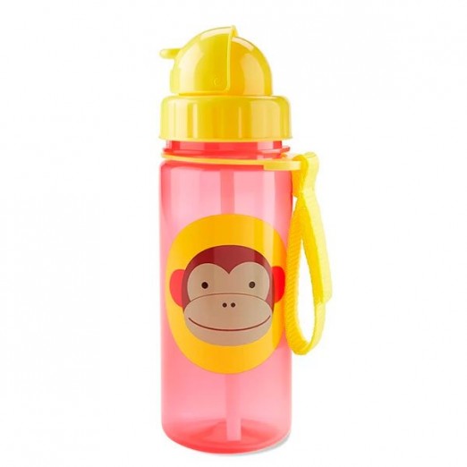 Garrafa Infantil Flip Zoo Vermelha Macaco Skip Hop 385Ml