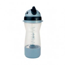 Garrafa Infantil Porta Biscoito Azul 350ml Clingo