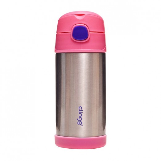 Garrafa Térmica Inox Infantil Feminina 270Ml Rosa Clingo