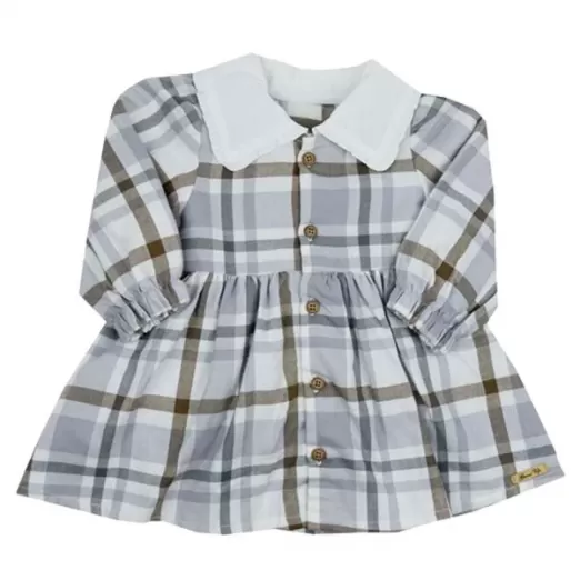 Vestido Infantil manga longa Flanela 3 Meses Grow Up