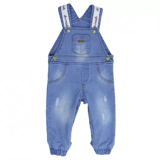 Jardineira Infantil Denim Boy 3 meses Grow Up