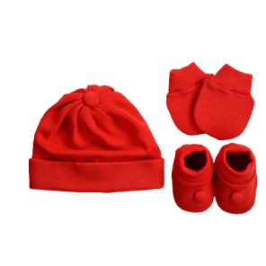 Kit Infantil Meia, Luva, Touca em Trico Tricart Baby