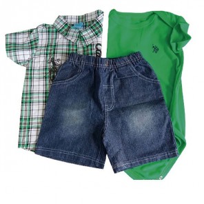 Conjunto Camisa Infantil 24 Meses U.S Polo Assn