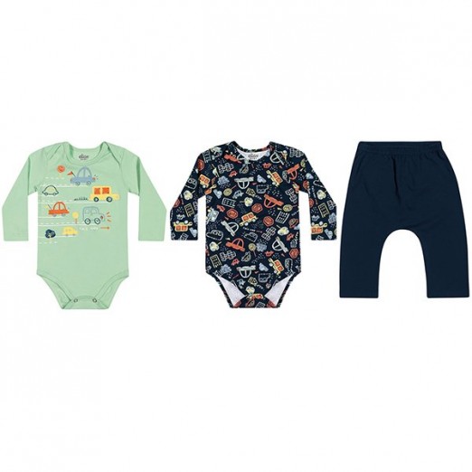 Kit Infantil Masculino Verde Claro Tamanho P Elian