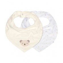 Kit Babador Bandana Bebê Mami Creme