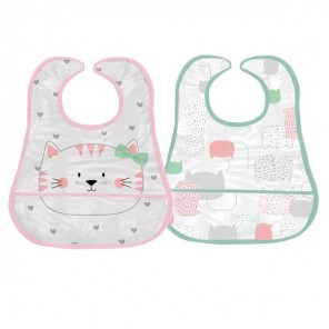 Kit Babador Bebê Friends Gatinha Miau Papi Rosa