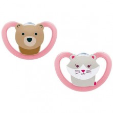 Kit de Chupetas Infantil Rosa Animais 6 Meses Unik