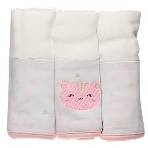 Kit Fraldas Para Bebê Ombro 3 Unidades Papi Rosa