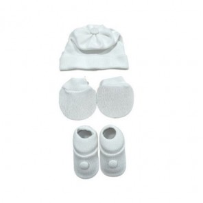 Kit Infantil Meia, Luva, Touca em Trico Tricart Baby 