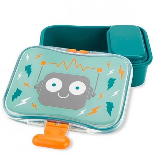 Kit Lanche Infantil Para Menino Robô Azul Com Divisória Skip Hop