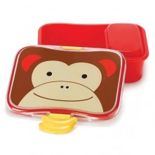 Kit Lanche Infantil Com Divisória Macaco Skip Hop Vermelho