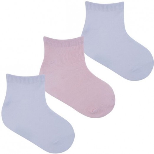 Kit 03 Meias Infantil Para Menina Cano Alto Pimpolho Branca e Rosa Tam 26 à 30