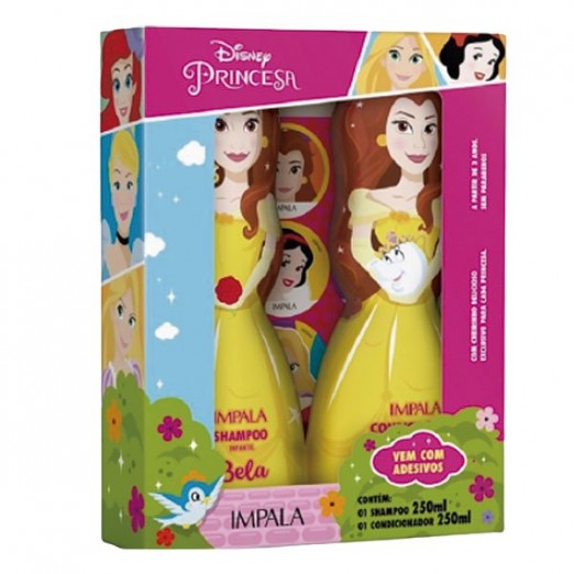 Kit Shampoo E Condicionador Infantil Princesa Bela Com Adesivo Impala