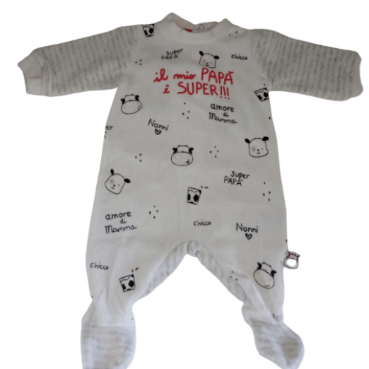 Macacão Infantil Menino Manga Longa Branco com Detalhes 6 Meses Chicco