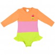 Maiô Praia Infantil Colorblock Rosa Tam P Grow Up