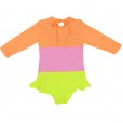 Maiô Praia Infantil Colorblock Rosa Tam P Grow Up