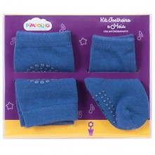 Kit Meia E Joelheira 06 A 12 Meses Masculina Pimpolho