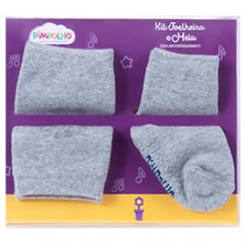 Kit Meia e Joelheira 06 a 12 Meses Masculina Pimpolho