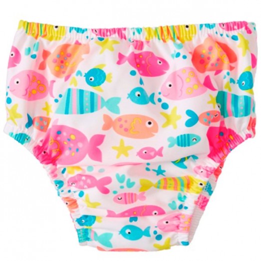 Fralda de Banho Infantil Reutilizável Peixinhos Swim Time