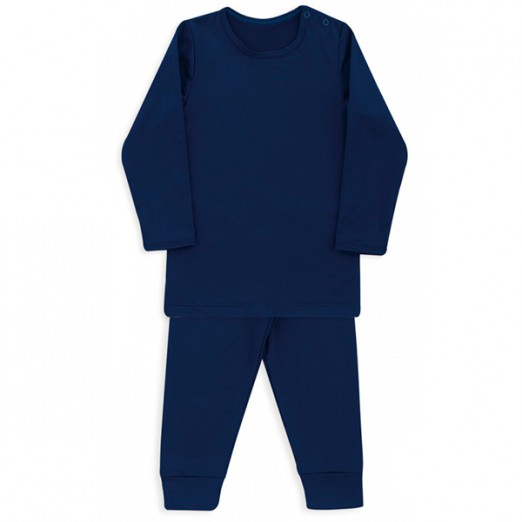 Conjunto Térmico Para Bebê Azul Marinho Tam 1 Ano Dedeka