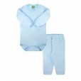 Conjunto Soft Glace Bebê Para Menino Em Poliéster e Viscose Azul Rosebud Tam RN