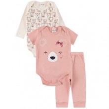 Kit De Body Infantil Rosa Tamanho G Roby Kids