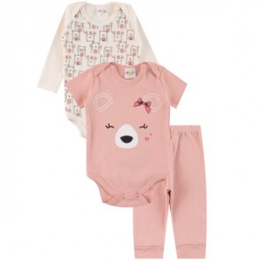 Kit De Body Infantil Rosa Tamanho G Roby Kids