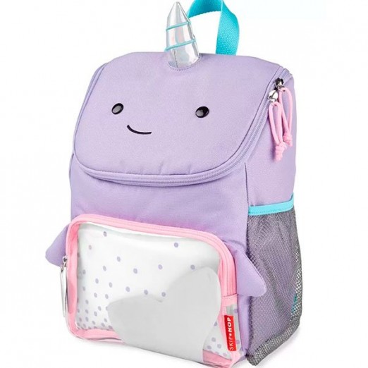 Mochila Infantil Escolar Para Menina Tema Baleia Narval Skip Hop Lilás