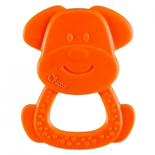 Brinquedo Mordedor Para Bebê Cachorro Eco Chicco Laranja