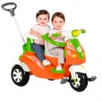 Triciclo Infantil Moto Duo Laranja Calesita De 1 à 3 Anos