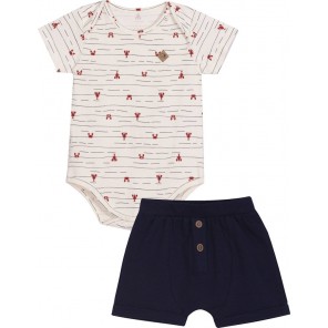 Conjunto Body E Bermuda Bebê GG Nini E Bambini