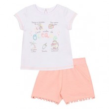 Conjunto Infantil Branco e Rosa Nini E Bambini 02 Anos