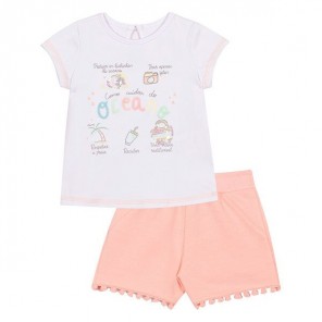 Conjunto Bebê Branco e Rosa Nini E Bambini M