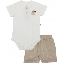 Conjunto Body e Bermuda Masculino Nini Baby RN Nini e Bambini 