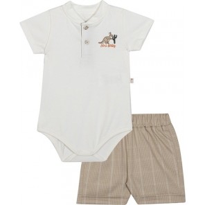 Conjunto Body e Bermuda Masculino Nini Baby RN Nini e Bambini 