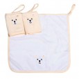 Kit Paninho de Boca Infantil Bordados Karinho Urso 85% Algodão Branco e Creme Papi