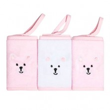 Paninho de Boca Infantil Urso Branco e Rosa Papi