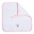 Kit Paninho de Boca Infantil Bordados Karinho Urso 85% Algodão Branco e Rosa Papi