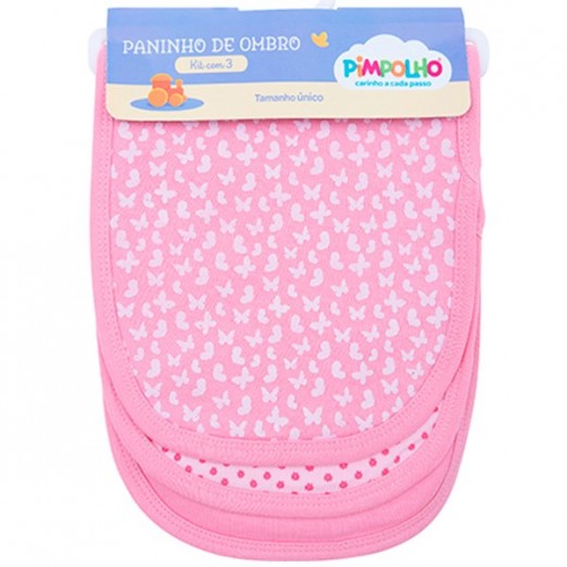 Paninho De Ombro Infantil Recém Nascido Rosa Pimpolho