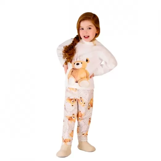 Pijama Infantil Microsoft 1 Ano Amiga Ursa Dedeka