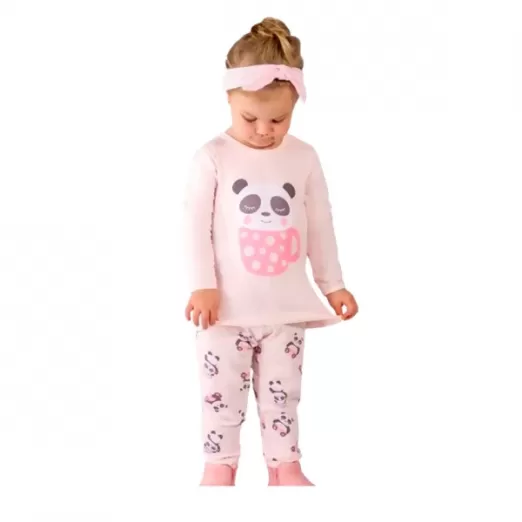 Pijama Infantil Algodão e Modal O Panda 2 Anos Dedeka