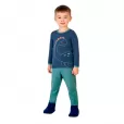 Pijama Infantil Modal Azul Marinho 2 Anos Dedeka