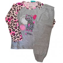 Pijama Infantil Feminino Mescla Tamanho 08 Elian 