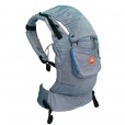 Mochila Ajustável Bebê Sarja Cruzada Até 18kg Jeans PortBaby