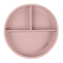 Prato Silicone Rosa Infantil Divisória Ventosa Clingo