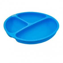 Prato De Silicone Com Divisória Colors Azul Clingo