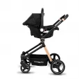 Carrinho Bebe Travel System Aston Gold e Preto Premium Baby