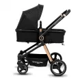 Carrinho Bebe Travel System Aston Gold e Preto Premium Baby