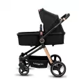 Carrinho Bebe Travel System Aston Gold e Preto Premium Baby